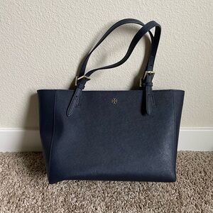 Tory Burch Navy Blue Tote Bag